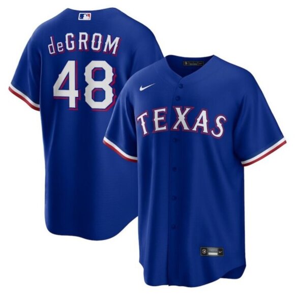 48 Jacob deGrom Royal Stitched Jersey - Picture 1 of 1